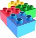 Speelgoed en talenten: Lego blokjes, een rood , groen en blauw lego blokje